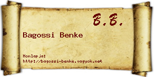 Bagossi Benke névjegykártya